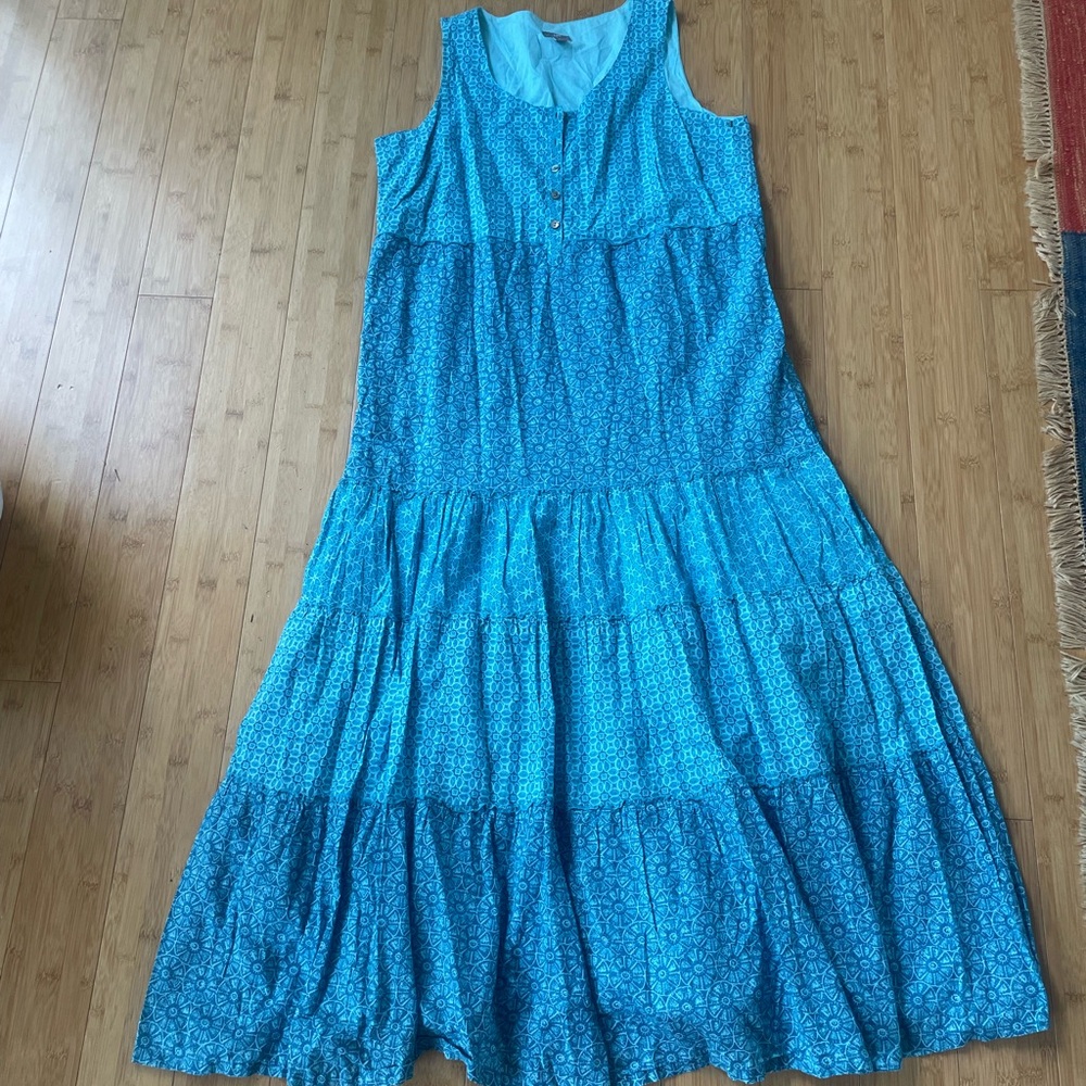 J. Jill tiered blue tiered maxi dress